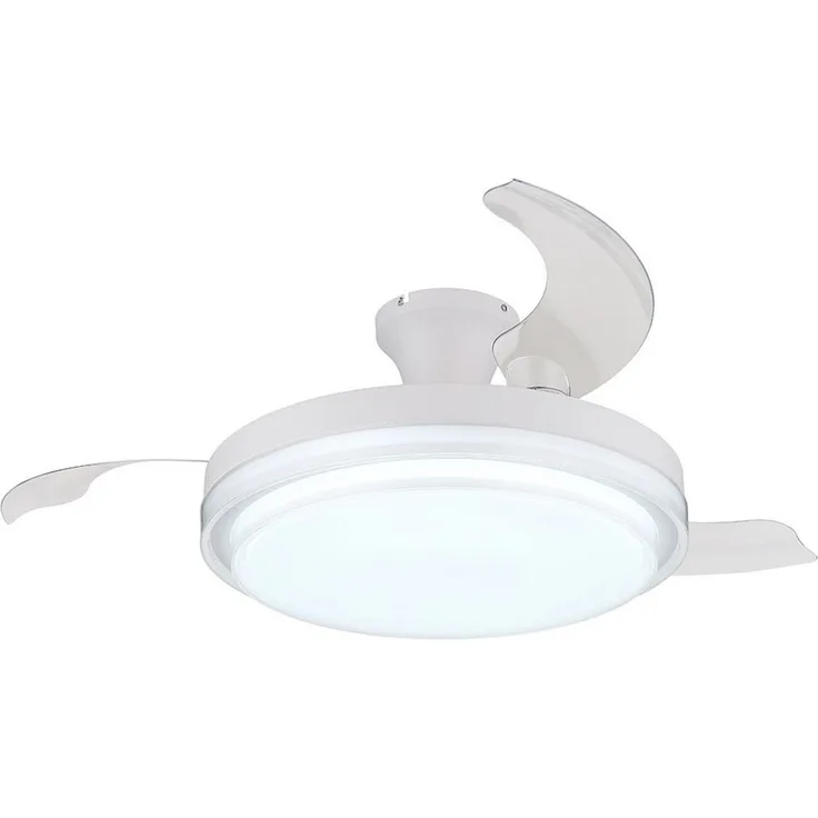 GLOBO LIGHTING Deckenventilator LED Deckenlampe, dimmbar, 6 Geschwindigkeiten, Nachtlichtfunktion, klar-weiß
