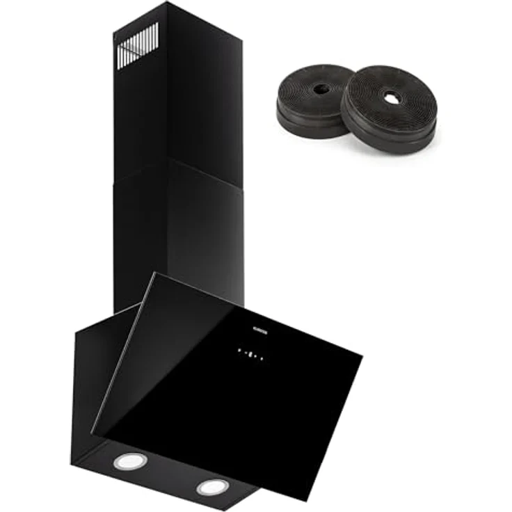Klarstein Dunstabzugshaube 60cm, Abluft-Dunstabzugshaube mit Spülmaschinenfestem Filter aus Aluminium, Leise Abzugshaube Abluft, 305m³/h Luftstrom, Effiziente Wandhauben mit LEDs & Touch Controls – Bild 1
