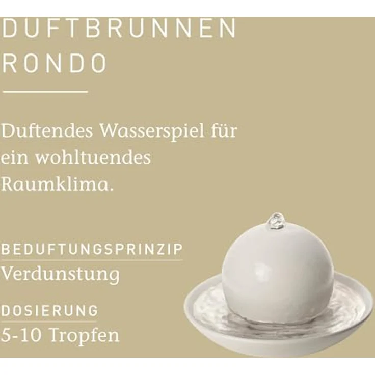 Primavera Duftbrunnen Rondo aus Keramik, Cremeweiß matt – Bild 6