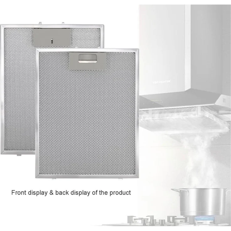 INF 2er-Pack Dunstabzugshaubenfilter W10169961A, 300 x 250 mm, Silber, Aluminium + Kohlefilter für effiziente Luftreinigung