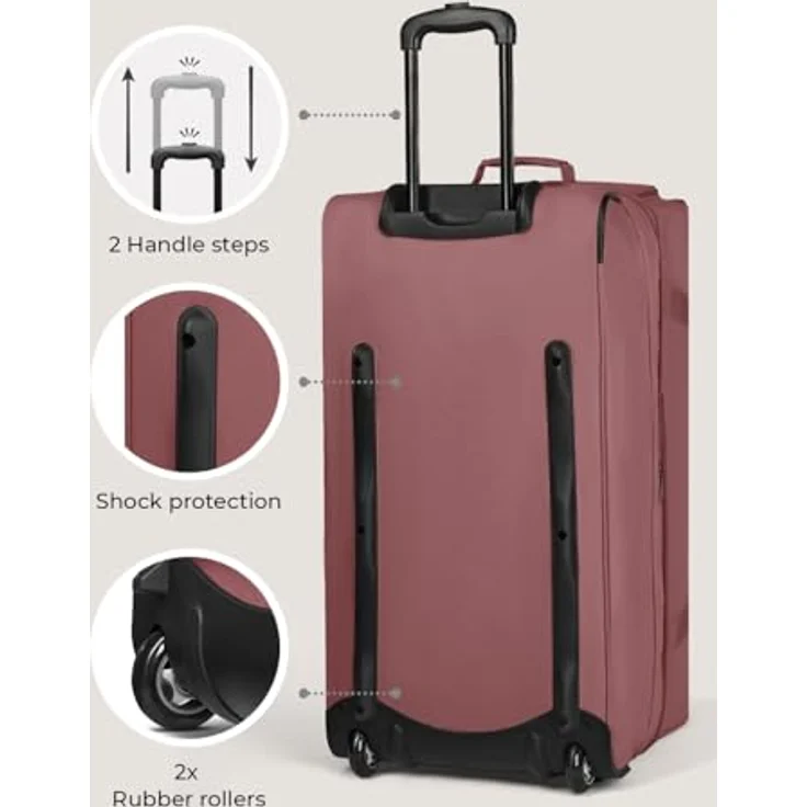 Redolz Duffle Essentials 2-Rollen Reisetasche 70 cm L mit Dehnfalte rose – Bild 6