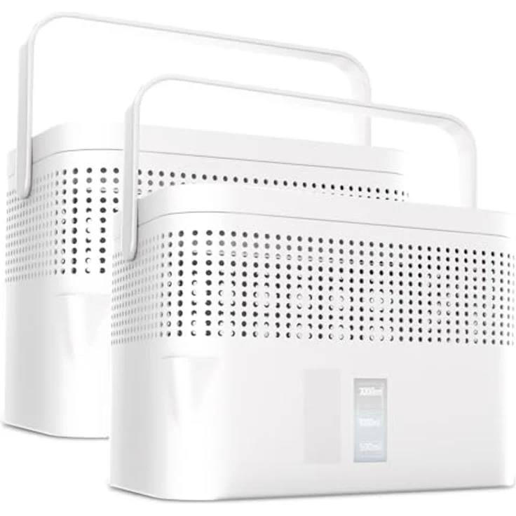 BonAura® AirOne Max, 2 x stromlose Luftentfeuchter bis 33m², 360° Belüftung, mit Ausgießer & 980g Granulat, Schimmel- und Geruchsschutz für Keller und andere Räume – Bild 1