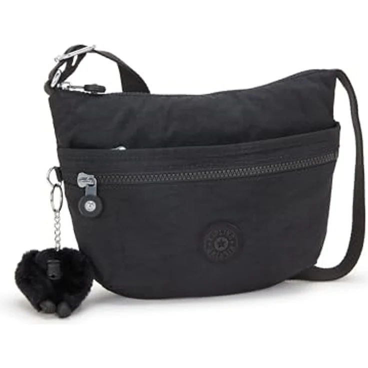 KIPLING Umhängetasche Basic Eyes Wide Open, kleines Format in Black Noir, mit mehreren Zipperfächern und verstellbarem Schulterriemen – Bild 5