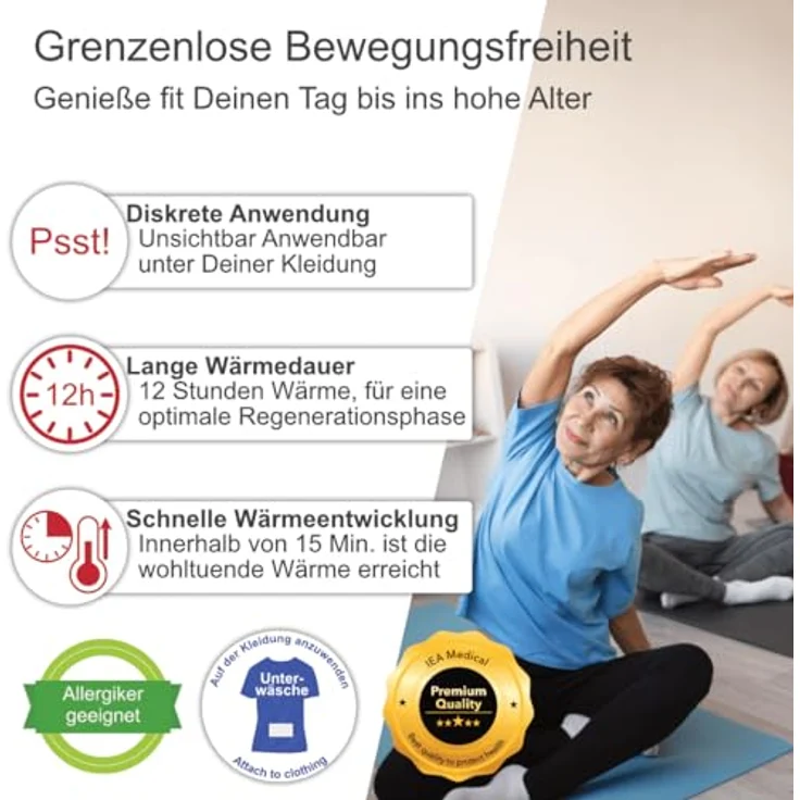 IEA Medical - Nackenwärmer XL, 3er Box, Selbstklebend, 19x13cm, zur Linderung von Nackenschmerzen – Bild 4