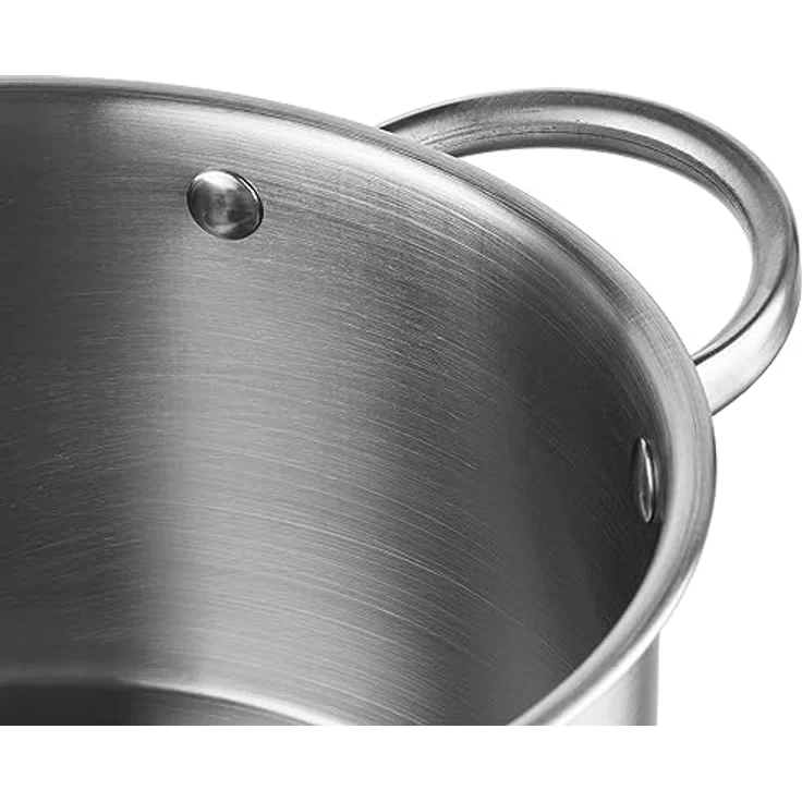 FLORINA Topf aus Edelstahl (2,5 l) 18 cm I Kochtopf mit Glasdeckel I Mit Messbecher und genieteten Griff I 3-Schicht-Boden I Spülmaschinengeeignet I Ideal für Induktionsherd, Gasherd und Elektroherd – Bild 3