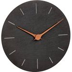 TFA Dostmann Moderne Wanduhr Schiefer, 60.3068.10, ohne Tickgeräusche, mit Walnuss Holz Zeigern, Quarzuhr, 25 cm, zum Hängen, schwarz - Preisvergleich