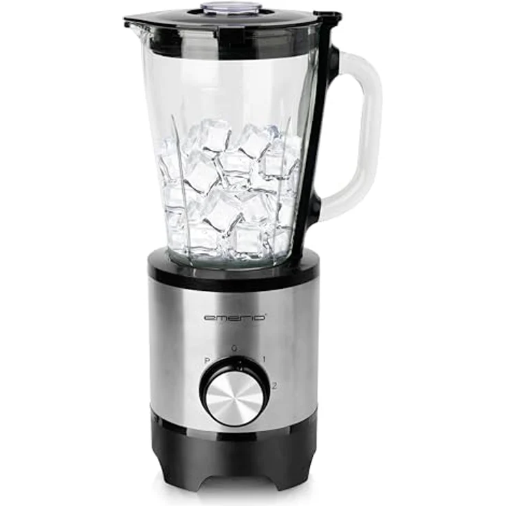 Emerio Standmixer mit 1.5L Glasbehälter | BPA frei | Crush Ice Funktion | 2 Geschwindigkeiten + Pulse Funktion | 4 Messer aus Edelstahl | 2 Sicherheitsschalter in Krug & Deckel | 500W | BL-130988 – Bild 3