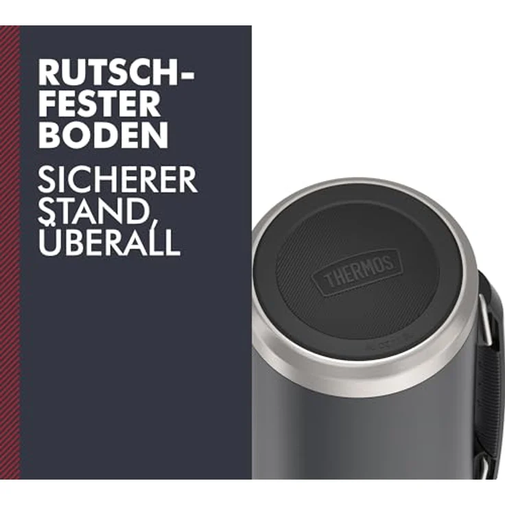Thermos ICON BEVERAGE BOTTLE 1,20l, grau/graphite mat, Isolierflasche mit Trinkbecher, 24 h heiß / 24 h kalt, spülmaschinenfest, absolut dicht, BPA-frei – Bild 5