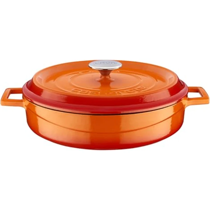 LAVA Emaillierter Gusseisen-Schmortopf Ø 28 cm, 3,51 Liter, backofengeeignet, inkl. Deckel – Bild 1