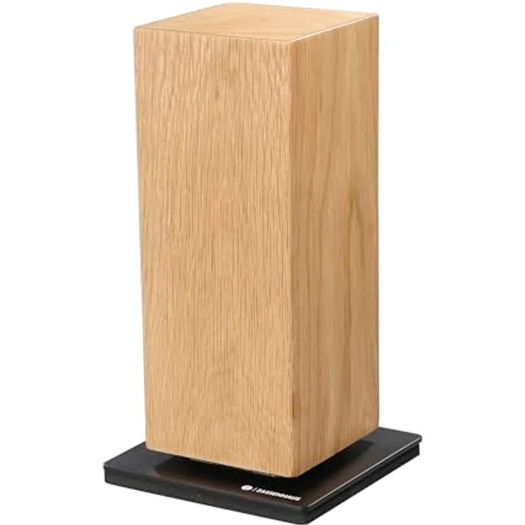 Zassenhaus Magnet-Messerblock SPIN | Für 8 Messer | Holz-Messerhalter magnetisch | Mehrseitig nutzbar, drehbar | Für Fleischmesser, Hackmesser und mehr | 13 × 13 × 25,5 cm | Eichenholz/Edelstahl – Bild 1
