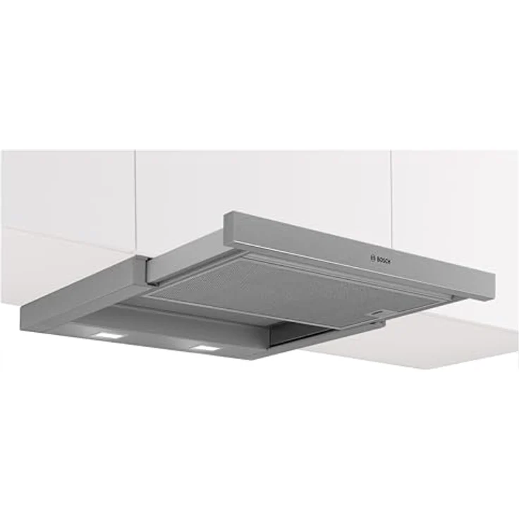 Bosch Flachschirmhaube Serie 2 DFL063W57, grau-metallic, 2 Leistungsstufen, abluft- oder umluftbetrieb, 351 m³/h, 2 x 1,5 W LED-Beleuchtung – Bild 2