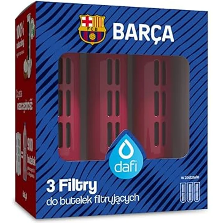 Dafi FC Barcelona Wasserfilter-Set, 3-teilig, Rot, für sauberes und wohlschmeckendes Wasser, ersetzt 300 PET-Flaschen – Bild 5