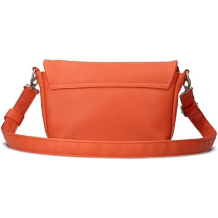 Zwei Mademoiselle.M Messenger Tasche, 28 cm, Orange, aus pflegeleichtem Polyurethan mit Magnetverschluss und Reißverschlussfach – Bild 3