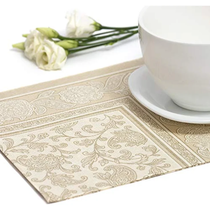 PAPSTAR Servietten ´ROYAL Collection Ornaments´, champagner – Bild 5