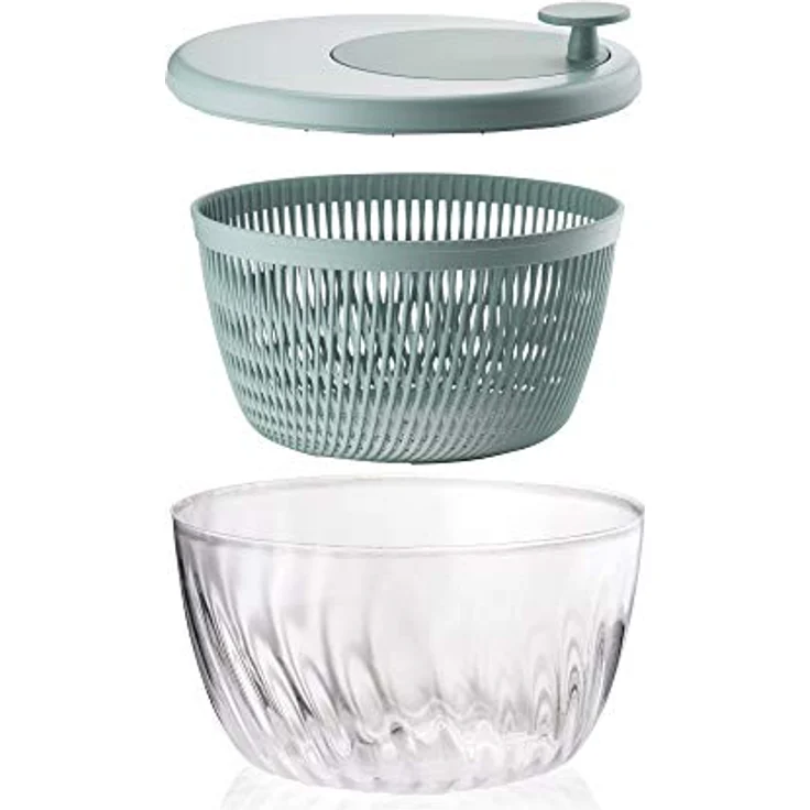 Guzzini - Kitchen Active Design, SPIN&STORE Salatschlüder mit Deckel - Olivgrün, Ø26 x h19 cm | 4000 cc - 170900175 – Bild 2