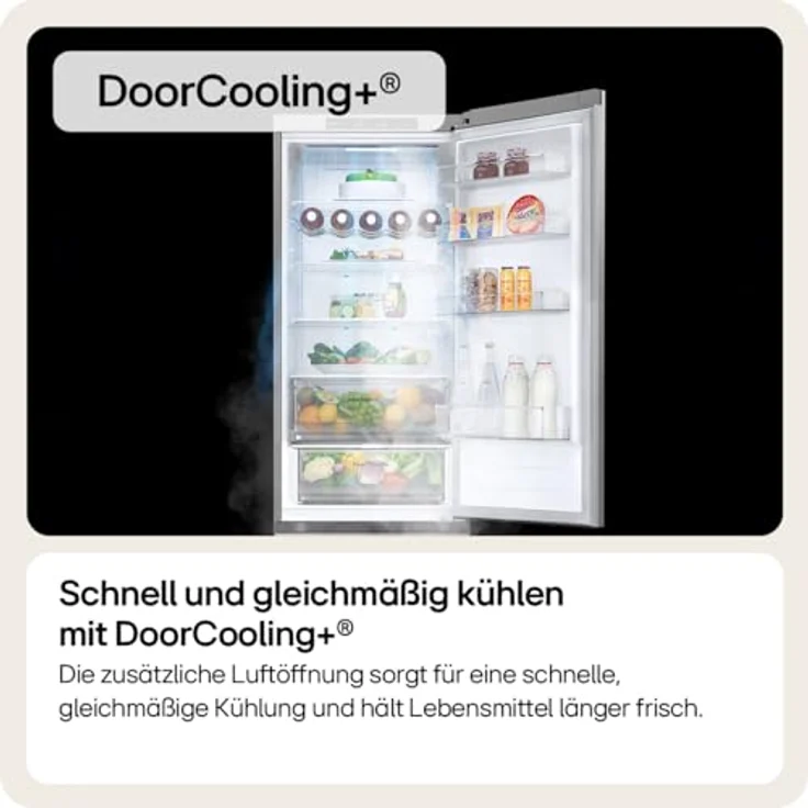 LG GBP62PZNBC Kühl-Gefrierkombination, freistehend, edelstahl, Energieklasse B – Bild 4