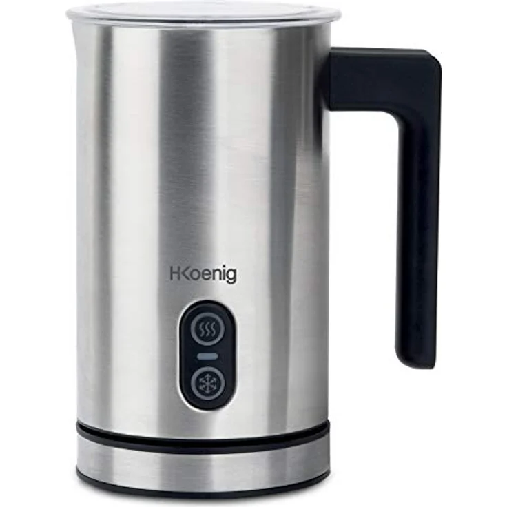 H.Koenig Elektrischer Milchaufschäumer MLK8 - Edelstahl - 0,24L -cremiger Kalt- oder Heißschaum - Antihaftbeschichtung - automatische Abschaltung - ideal für Kaffee, heiße Schokolade, Cappuccino, Milc – Bild 2