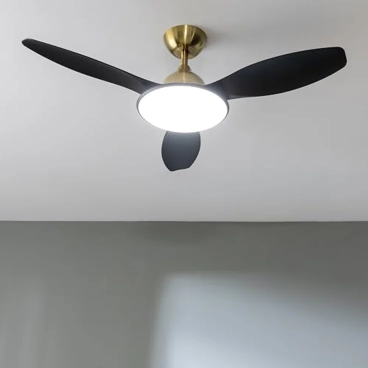 Cecotec EnergySilence Light 4800, Deckenventilator mit Licht, 48 Zoll, 36W DC-Motor, 6 Geschwindigkeiten, Fernbedienung, Timer, Goldblack – Bild 4