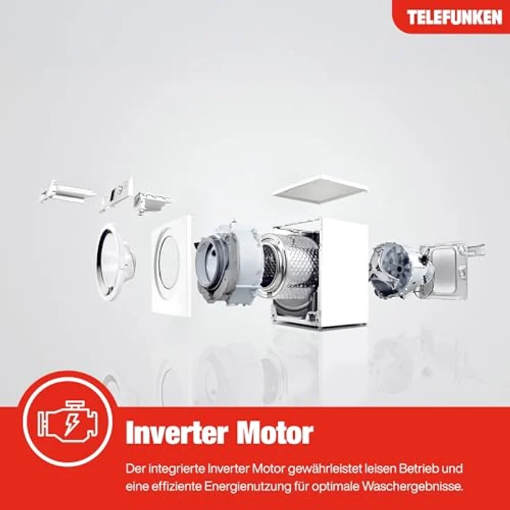 Telefunken W714AS1W Waschmaschine 7kg, Frontlader mit 1400 U/Min., Inverter Motor, AquaStop, Schontrommel, weiß – Bild 4