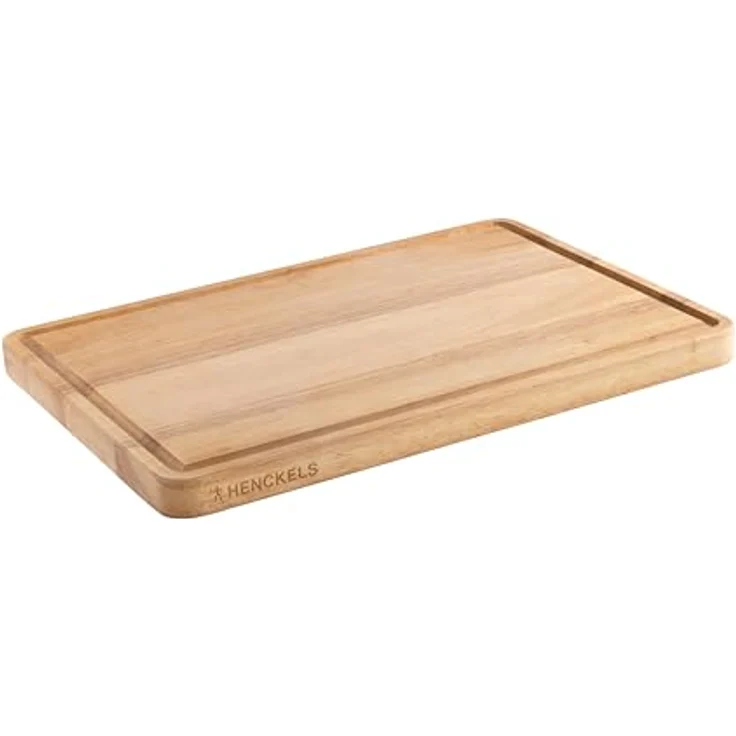 HENCKELS by ZWILLING Cutting Board, Holz Schneidbrett 40 x 27,5 x 2,5 cm, beidseitig nutzbar mit Saftrille, FSC-zertifiziert – Bild 1