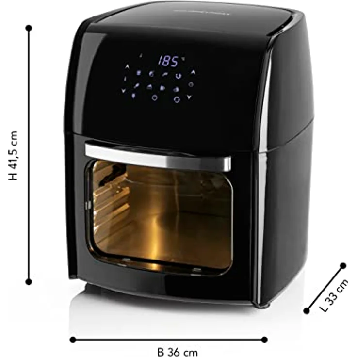 GOURMETmaxx Digitale XL Heißluftfritteuse 12 Liter | Besonders fettarme und schonende Zubereitung | 9 Programme | Timerfunktion für punktgenaues Garen und automatisches Abschalten [Schwarz] – Bild 5