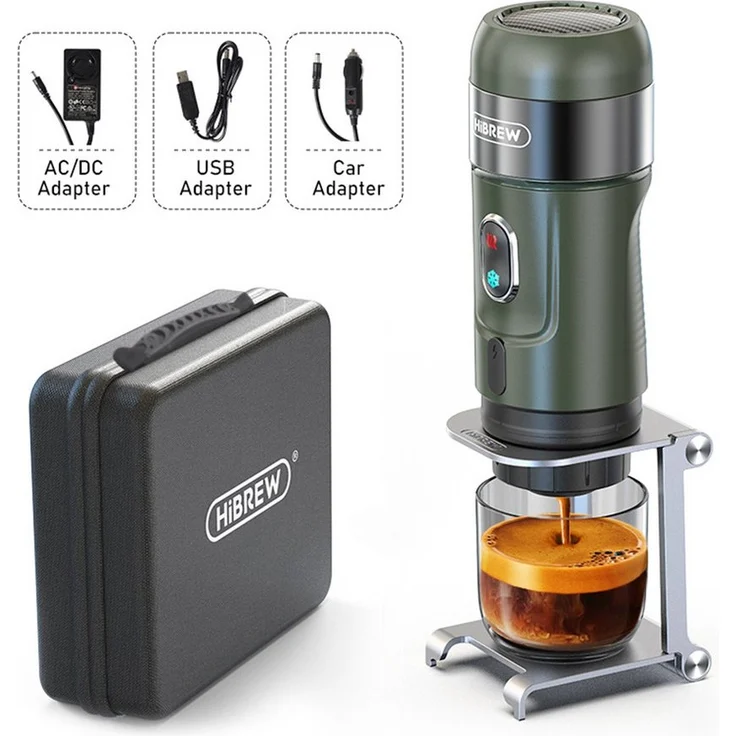 HiBREW Kapselmaschine, 15 Bar Druck, 2200mAh wiederaufladbare Batterie, mit Adapter – Bild 1