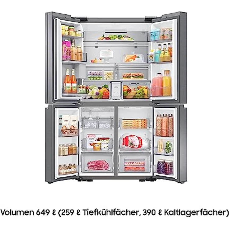 Samsung French-Door-Kühlschrank mit Gefrierfach, 178 cm, 649 l, AI Energy Mode (SmartThings), Auto Ice Maker, No Frost+, Edelstahl-Look, RF59C701ES9/EG – Bild 4