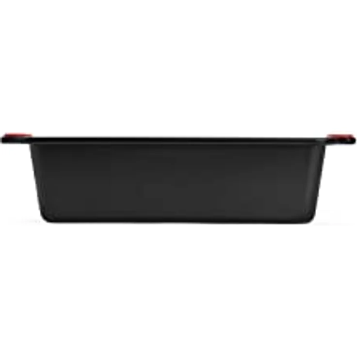 Woll Bakeware Kastenform 28 cm, mit hitzebeständigen Silikongriffen bis 230°C, PFAS-frei, zweilagige Antihaftbeschichtung, aluminisierter Stahl, schwarz – Bild 2