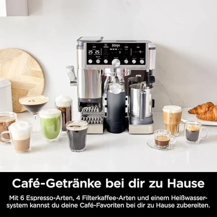 NINJA Luxe Cafe ES701EU, Siebträgermaschine mit integriertem Mahlwerk, 13 Espresso-Arten, 5 Schaumvoreinstellungen, automatischer Tamper und Reinigung – Bild 9
