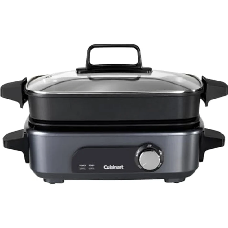 Cuisinart Cook In 5 in 1 Multikocher | Antihaftbeschichtete, austauschbare Platten und Pfannen | Stapelbar | Mitternachtsgrau – Bild 1