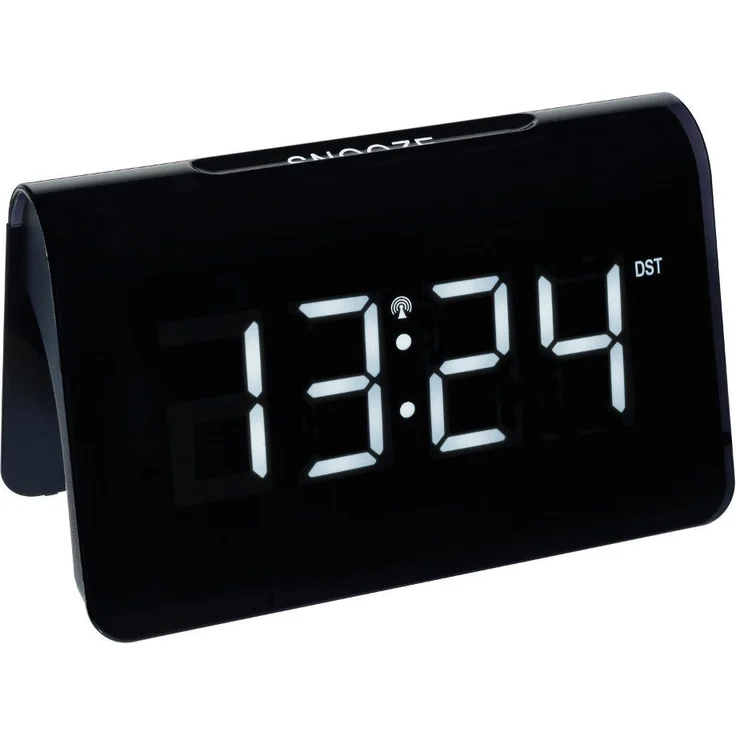 TFA Dostmann Funkwecker ICON TFA 60.2543, schwarz, mit LED Leuchtziffern und Funkuhr – Bild 1
