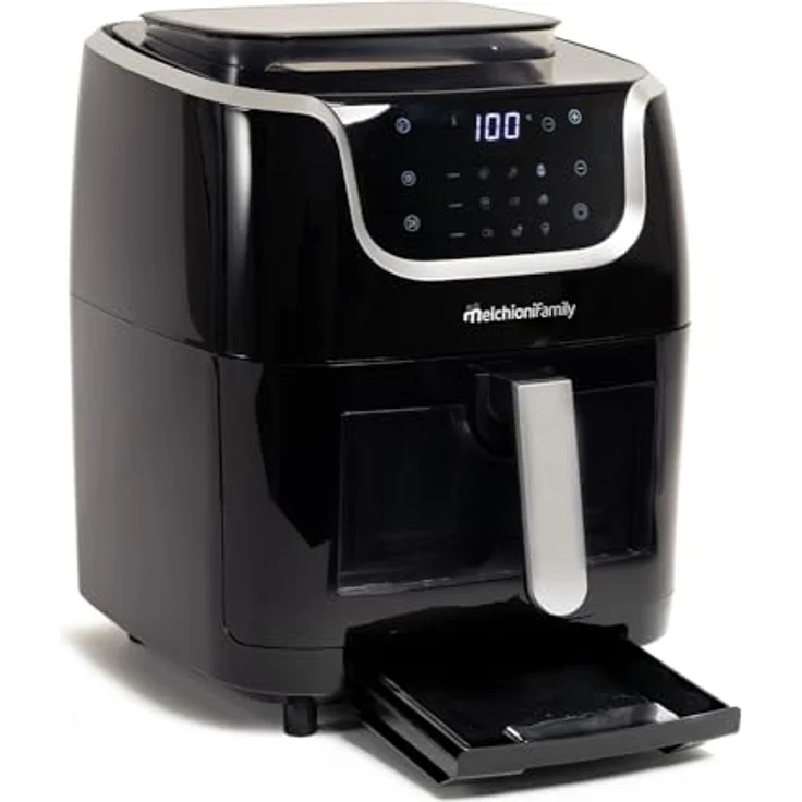 Melchioni Heißluftfritteuse Gioia 3in1 mit Dampf 6,5L, 1,3L Wassertank, Touch-Display 1700W, Schwarz – Bild 5