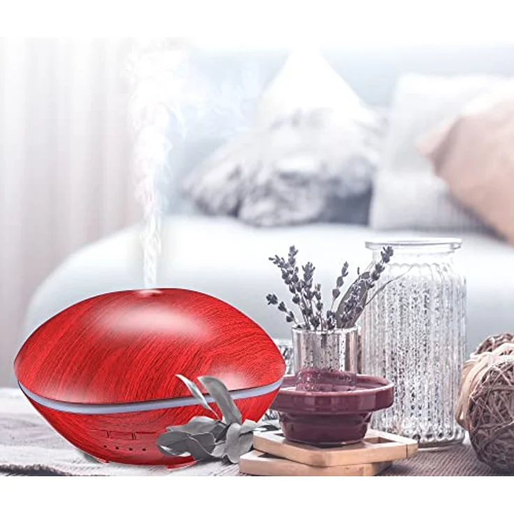 Sixtol Aroma Diffuser, aromatischer Luftbefeuchter aus steinrot Holz, 500 ml – Bild 2