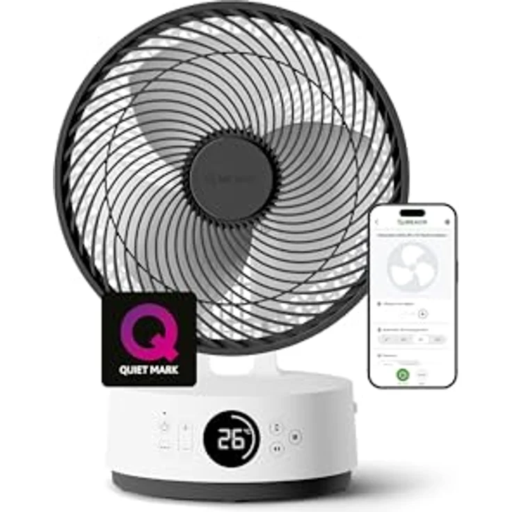 MEACO MeacoFan Sefte® 10 Pro – Akku-Tischventilator, 25 dB leise, 40 Std. Laufzeit, 1150 m³/h Luftleistung, 12 Geschwindigkeitsstufen, 3D-Oszillation, Nachtmodus, Timer, Fernbedienung, 3 Jahre Garantie – Bild 1