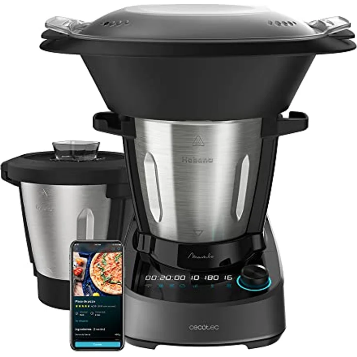 Cecotec Multifunktions-Küchenroboter Mambo 11090 Habana, 1600 W, 37 Funktionen, App, Waage, Antihaftbeschichtete Habana-Kanne, 3,3-Liter-Edelstahlkanne, Spülmaschinenfest, Rezeptbuch, Zubehör – Bild 1