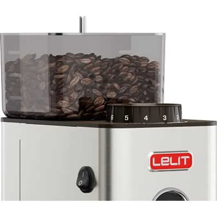Lelit William PL72 Semi-professionelle Kaffeemühle-Edelstahl-Gehäuse-Mikro Mahlens und LCC Display für Regulierung der Mahldauer, Stainless Steel, stahl – Bild 6