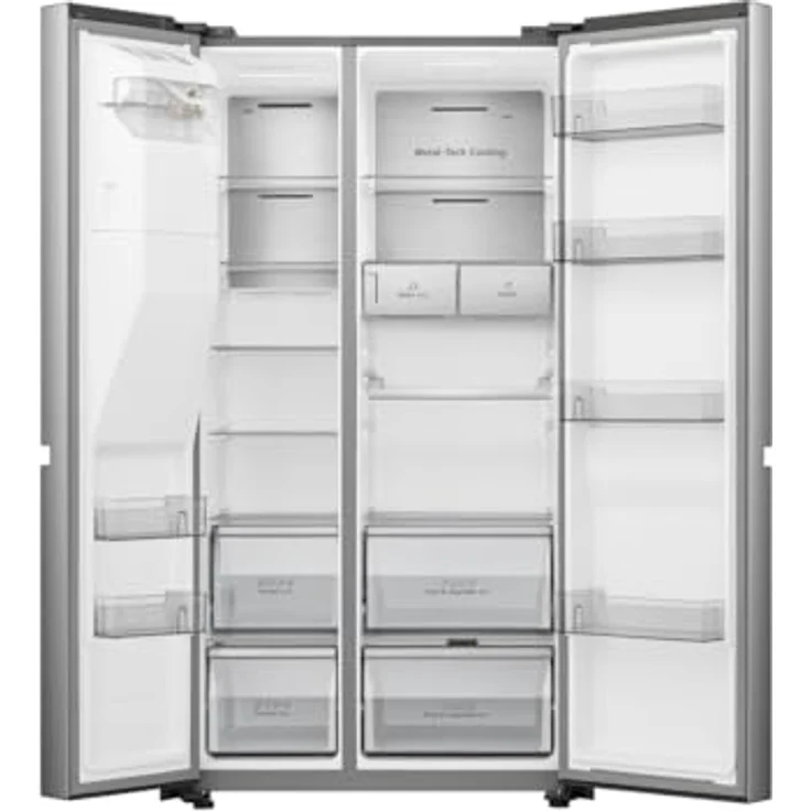 Hisense RS818N4TIC Side by Side – Kühl-Gefrierkombination, EEK C, Eis-Wasserspender, LED Display, Total No Frost, Multi Air Flow, Fast Freeze, Inox Look – Bild 2