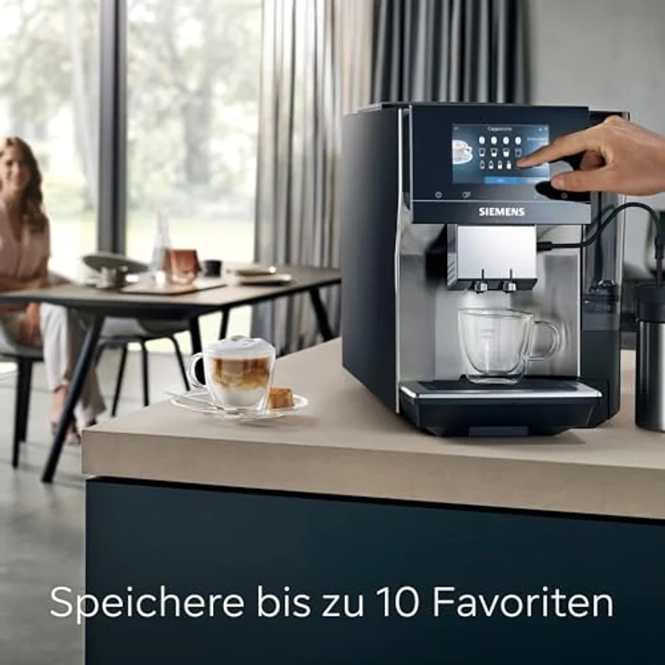 Siemens Kaffeevollautomat EQ700 classic TP715D01, App-Steuerung, Cold Brew, intuitives Full-Touch-Display, bis zu 10 individ. Kaffeekreationen als Favoriten, autom. Dampfreinigung, 1500 W, grau-silber – Bild 5