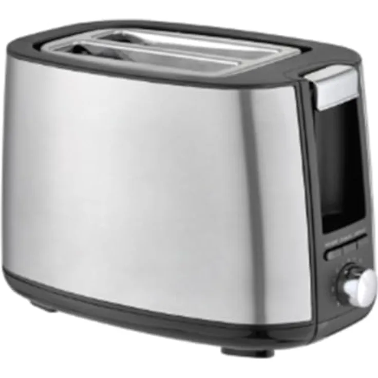 alpina Toaster 750 Watt, 2 Scheiben mit Edelstahlgehäuse und 7 einstellbaren Bräunungsstufen, inklusive Krümelschublade