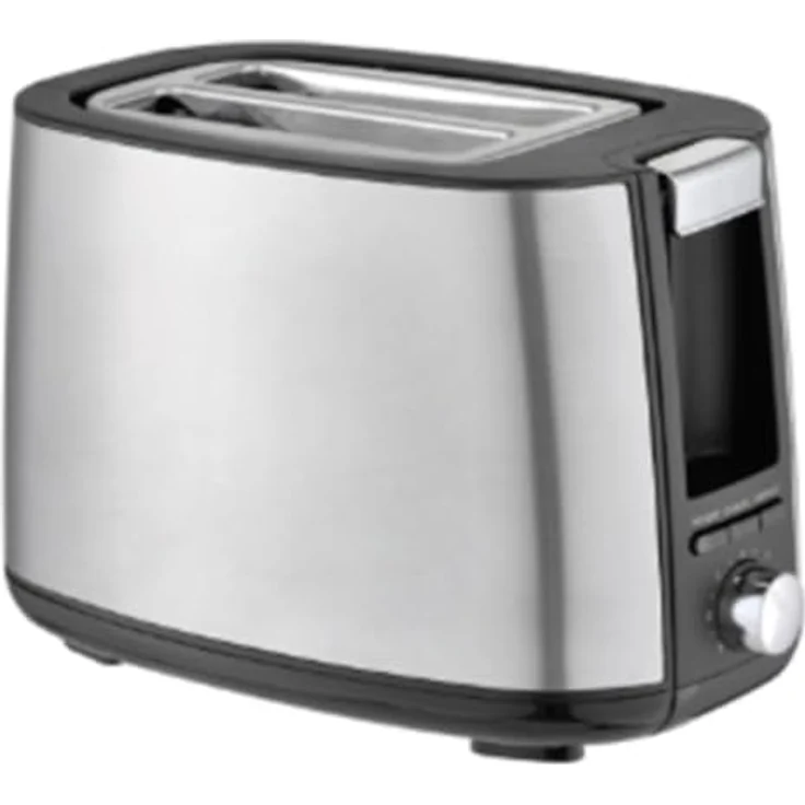 alpina Toaster 750 Watt, 2 Scheiben mit Edelstahlgehäuse und 7 einstellbaren Bräunungsstufen, inklusive Krümelschublade – Bild 1