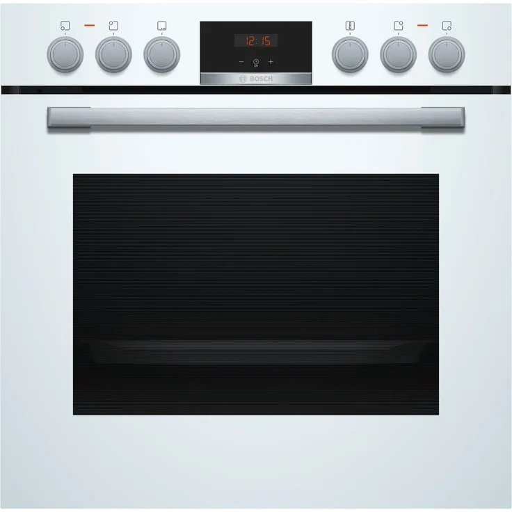 Bosch HEA513BW3 Einbau-Herd, 60 x 60 cm, Weiß, 3D-Heißluft für perfekte Back- und Bratergebnisse