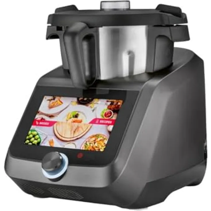 SILVERCREST® KITCHEN TOOLS Monsieur Cuisine Smart SKMS 1200 C1, Multikocher mit 16 Funktionen, Anthrazit Matt, inklusive kostenloser Pilot Cooking App und über 1000 Rezepten