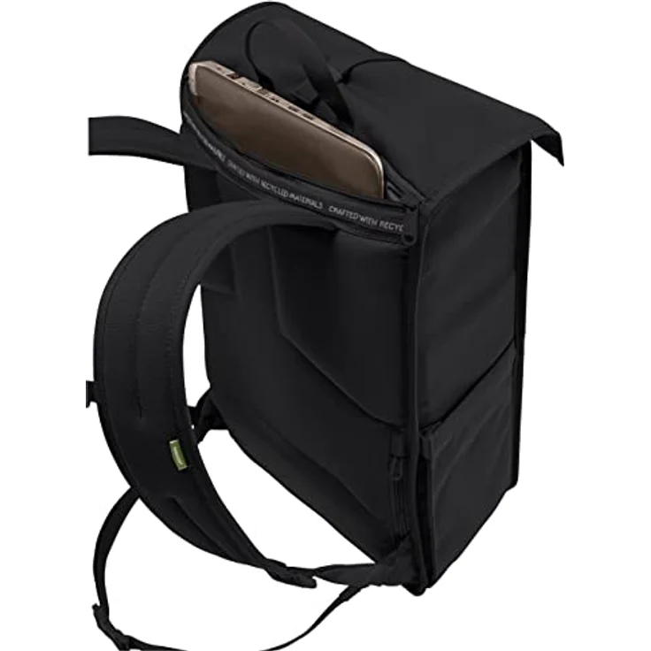 VAUDE Coreway Rolltop 20, Freizeitrucksack mit 15,6 Zoll Laptopfach, gepolsterten Schulterriemen, Schwarz – Bild 7