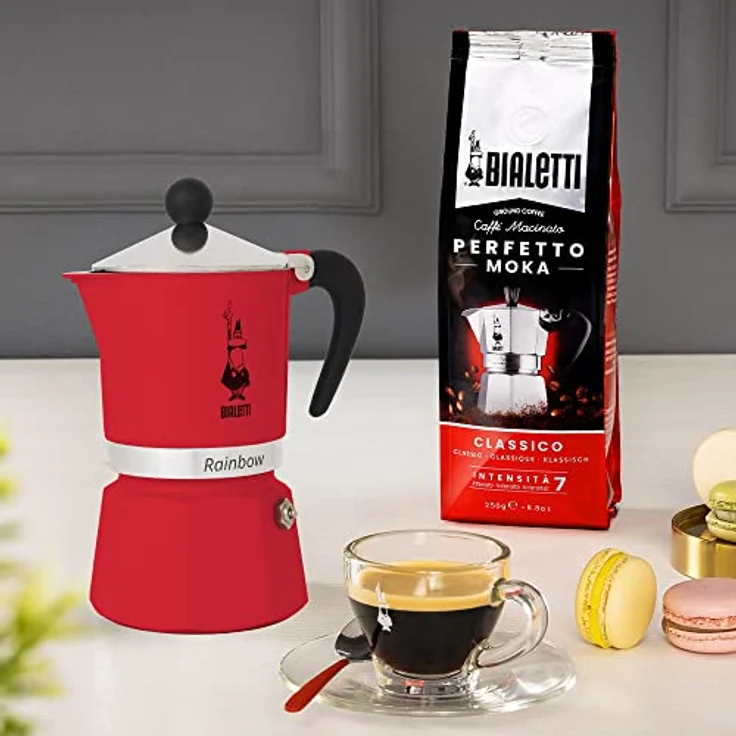 Bialetti Rainbow Espressokocher, Aluminium, rot, 3 Tassen – Bild 2