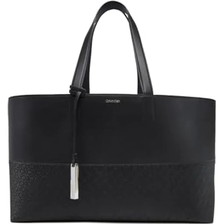 Calvin Klein Shopper CK MIXMEDIA SHOPPER_MONO, Umhängetasche groß, Damen Schultertasche in schwarz