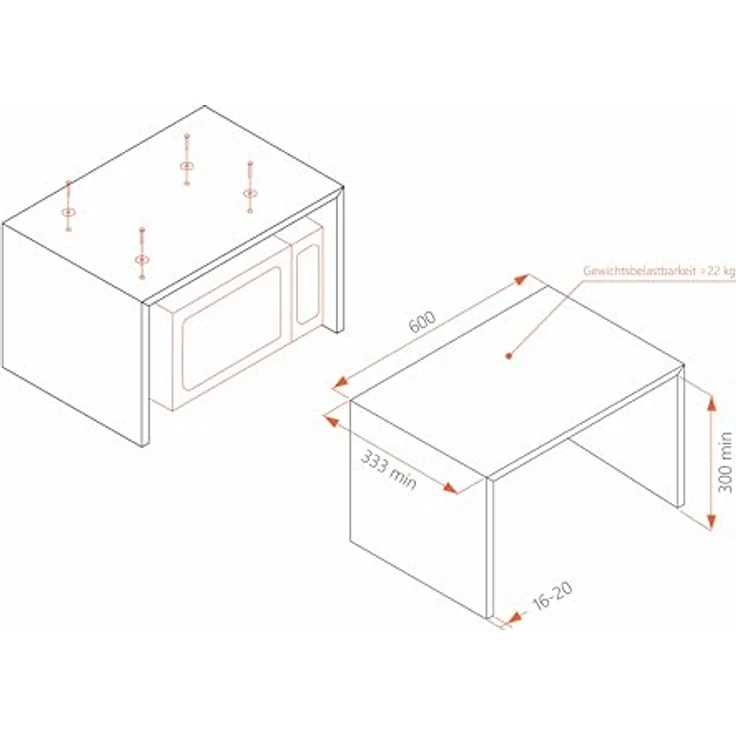 Silva MW-U 25.4, Einbaumikrowelle Silber mit 700W, 17L Garraum, Timerfunktion, Sichtfenster und 6 Leistungsstufen – Bild 8