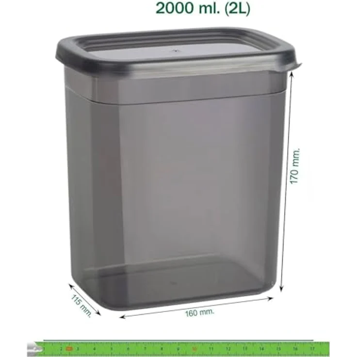 Jungengel Vorratsdosen Set 6-teilig, jeweils 2 Liter, BPA-frei, stapelbar, luftdicht und mikrowellengeeignet, transparent mit Deckel – Bild 8