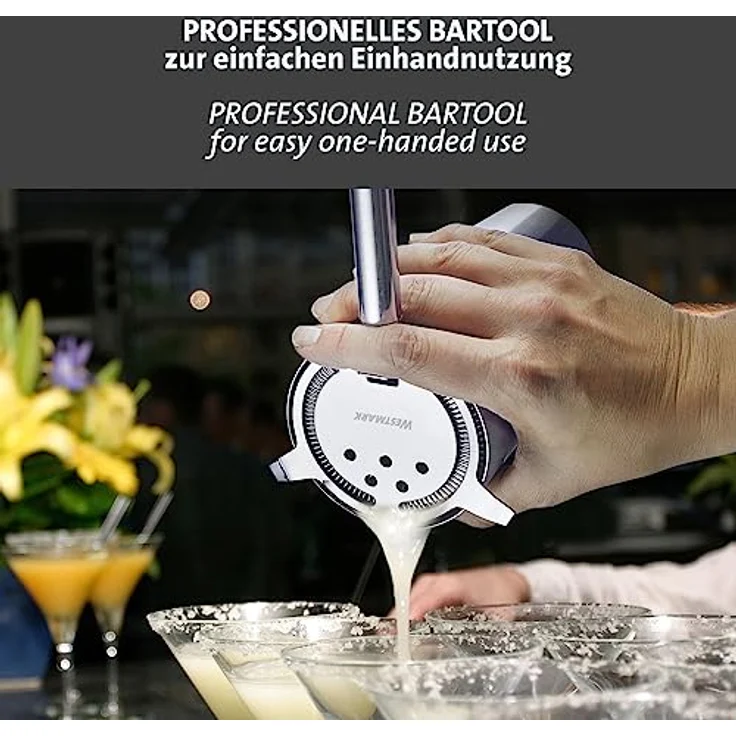 Westmark Barsieb Judy – praktisches Bar-Zubehör zum Mixen von Cocktails, siebt Fruchtstücke und Kräuter aus Drinks heraus, Cocktail-Strainer für Shaker – Edelstahl 18/8 – Bild 4