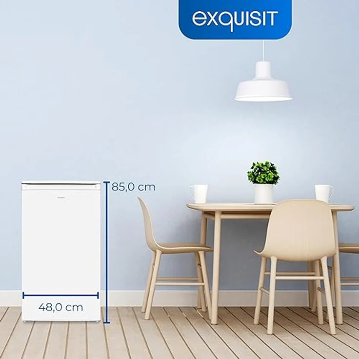 Exquisit Kühlschrank KS5117-3-040E weiss | 81 l Volumen | Kühlschrank mit Gefrierfach freistehend | LED-Licht | Gemüsefach | Freistehender Kühlschrank mit Gefrierfach – Bild 4