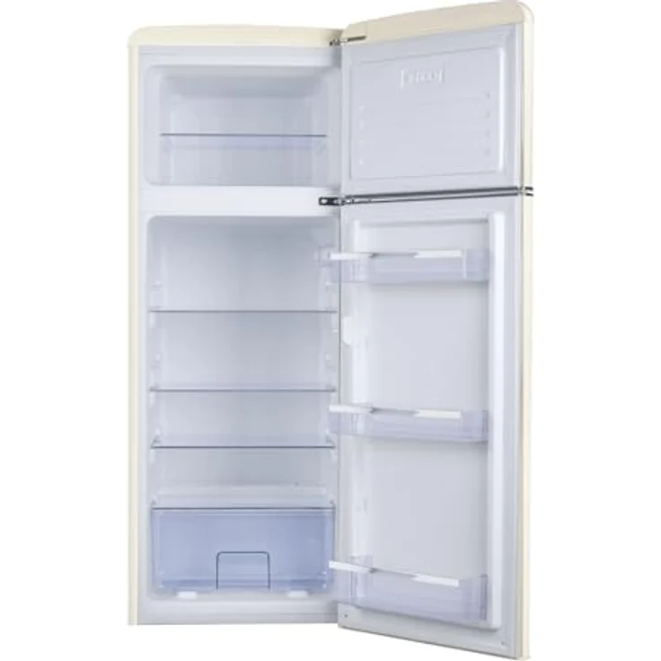 Amica DTR 374 190 B Retro Kühl-/Gefrierkombination/Beige / 144cm (H) x 55cm (B) x 62cm (T) / Retro-Design / 206 l Nutzinhalt / FrostControl – Bild 3